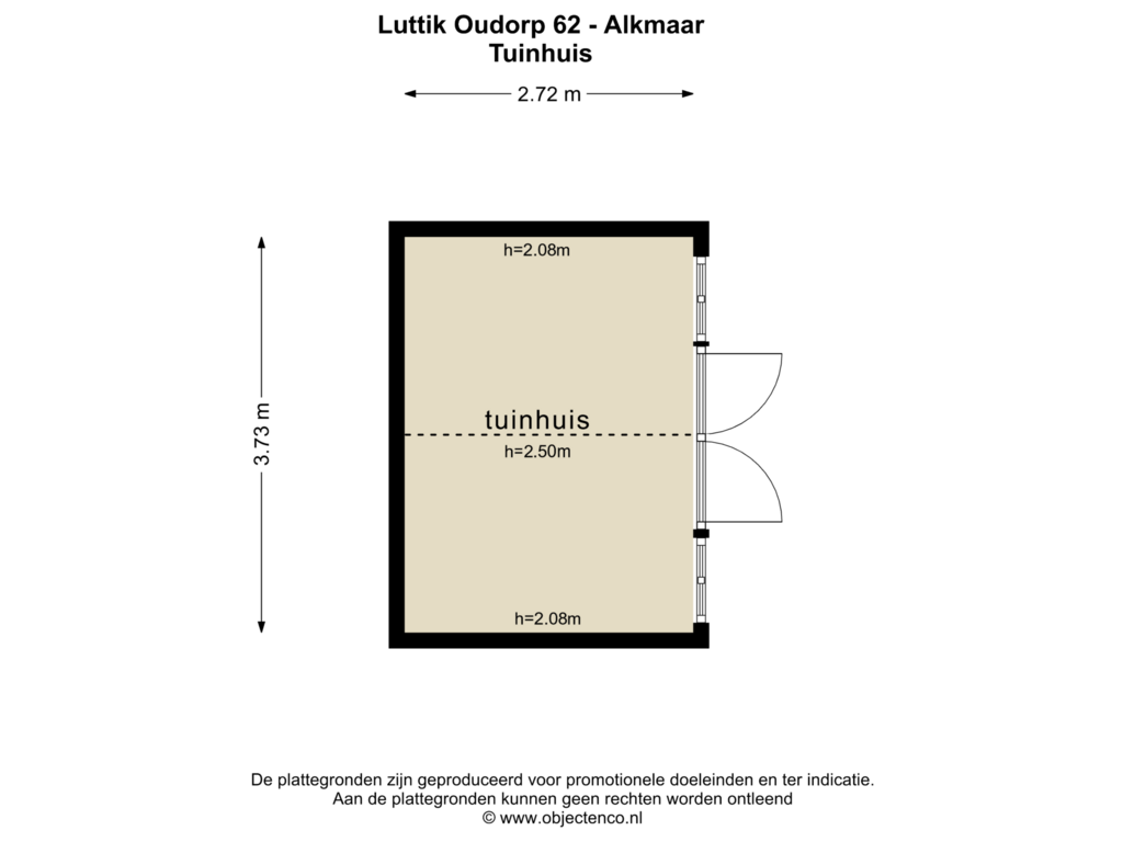 Bekijk plattegrond van TUINHUIS van Luttik Oudorp 62