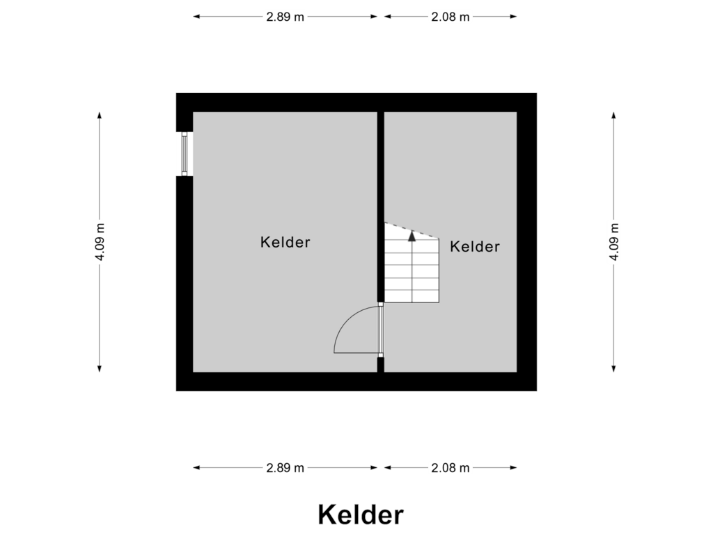 Bekijk plattegrond van Kelder van Eiermarkt 28