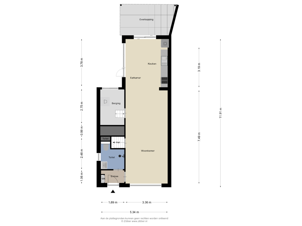 View floorplan of Begane Grond of Kerkhofweg 11