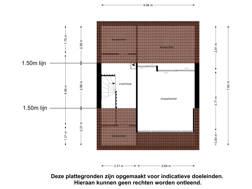 Bekijk plattegrond van Tweede Verdieping van Spinhuisweg 123