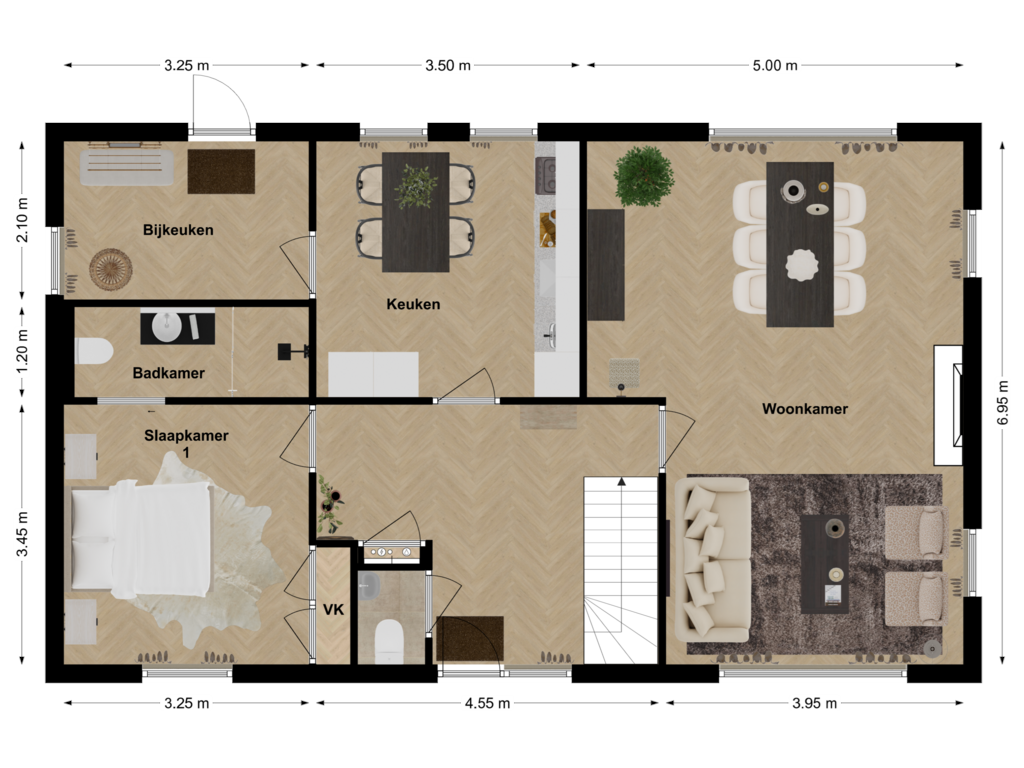 Bekijk plattegrond van First floor optie van Schoolstraat 6