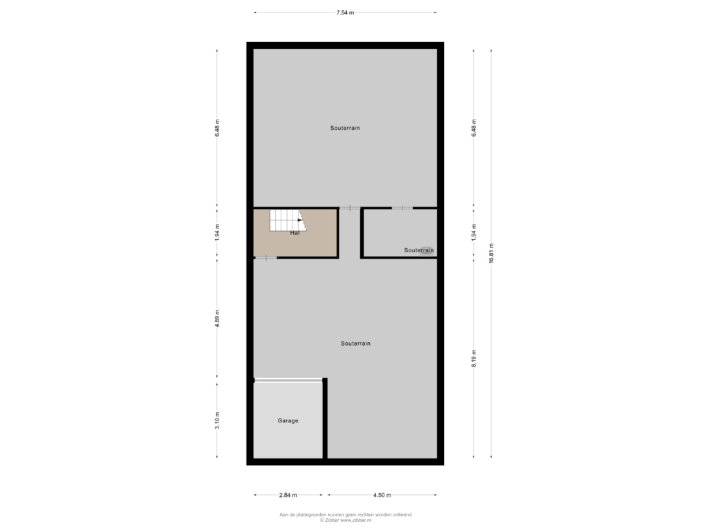 Bekijk plattegrond van Souterrain van Waspiksedijk 22