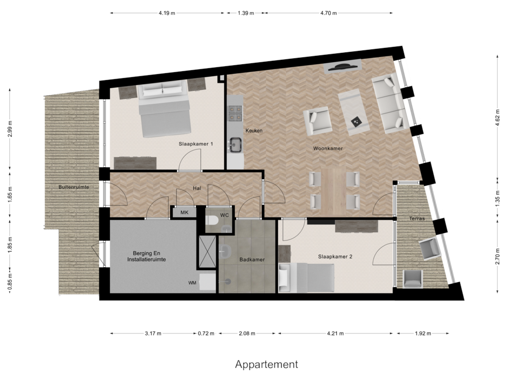 Bekijk plattegrond van Appartement van Pastorieplein (Bouwnr. 1.1)