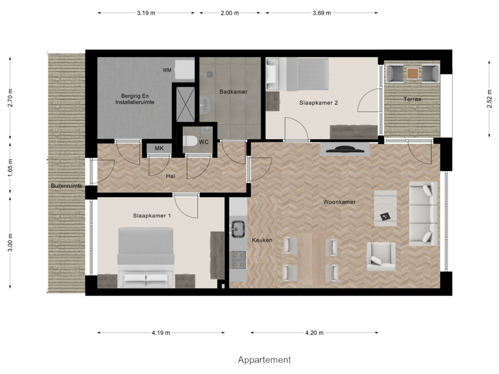 Bekijk plattegrond van Appartement van Pastorieplein (Bouwnr. 2.9)