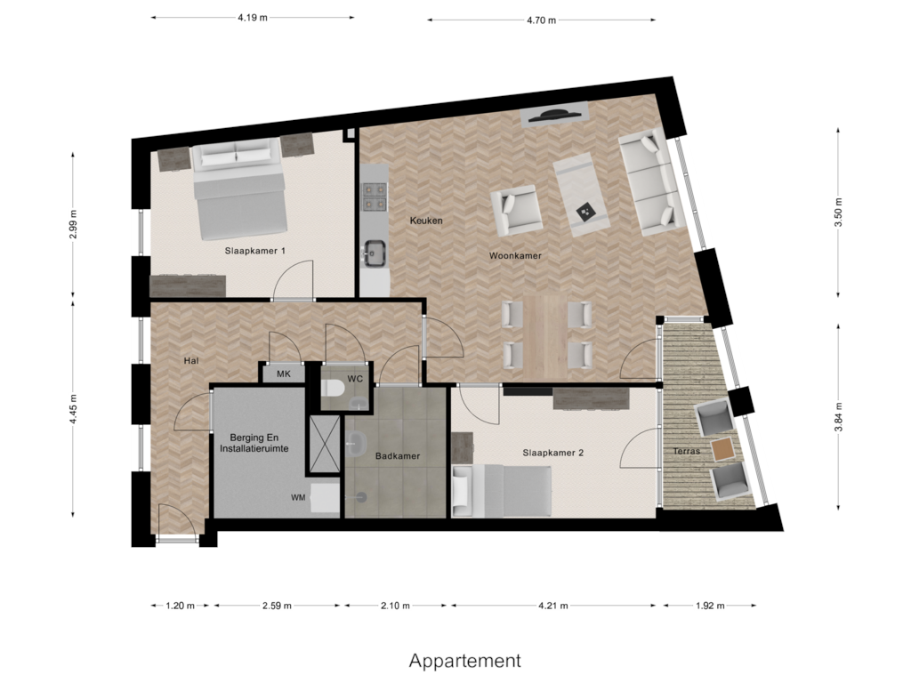 Bekijk plattegrond van Appartement van Pastorieplein (Bouwnr. 3.1)