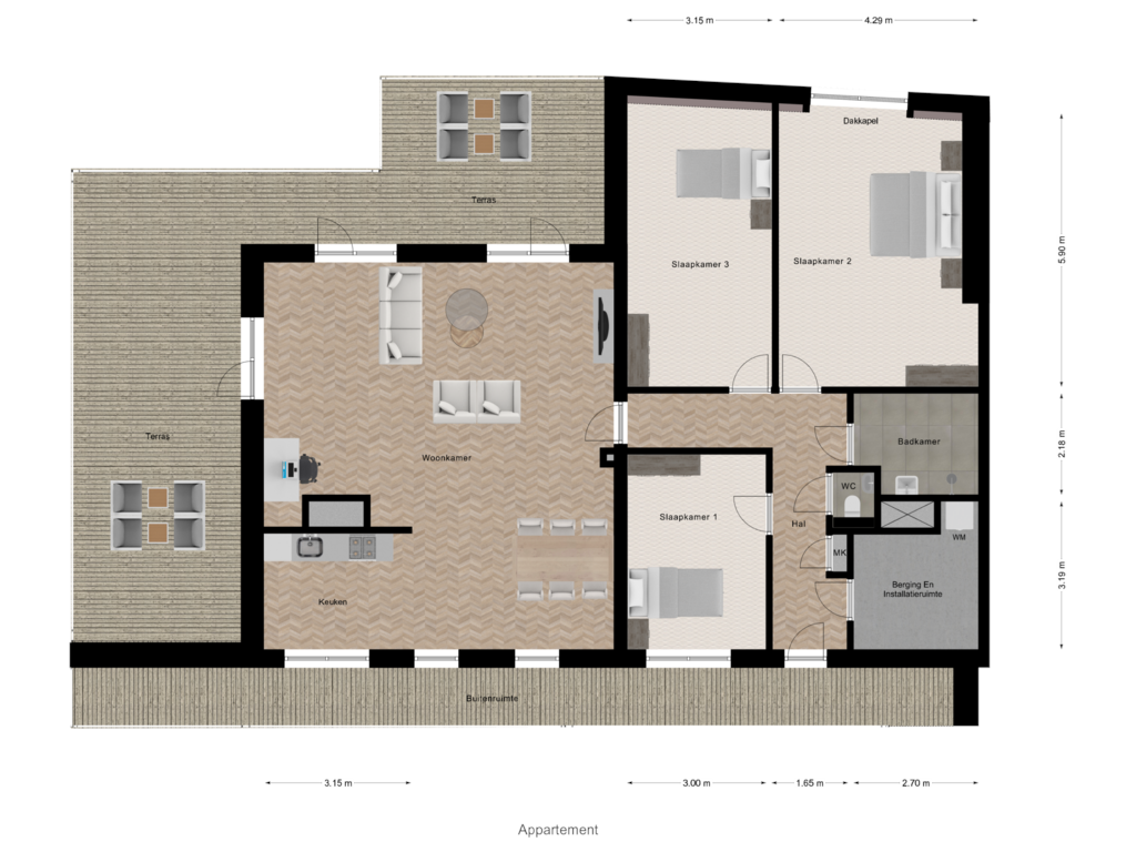 Bekijk plattegrond van Appartement van Pastorieplein (Bouwnr. 4.1)