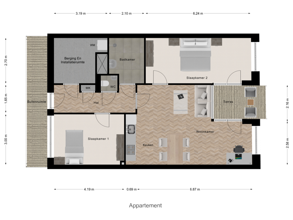 Bekijk plattegrond van Appartement van Pastorieplein (Bouwnr. 2.3)