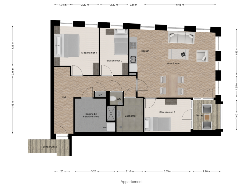 Bekijk plattegrond van Appartement van Pastorieplein (Bouwnr. 2.7)