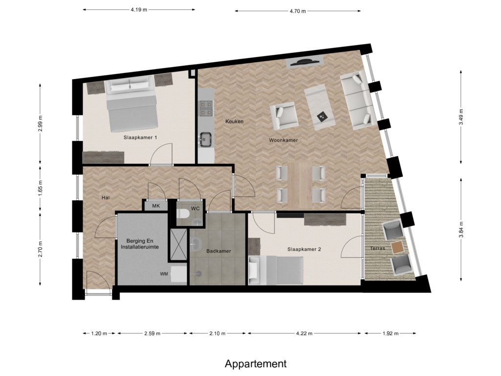 Bekijk plattegrond van Appartement van Pastorieplein (Bouwnr. 2.1)