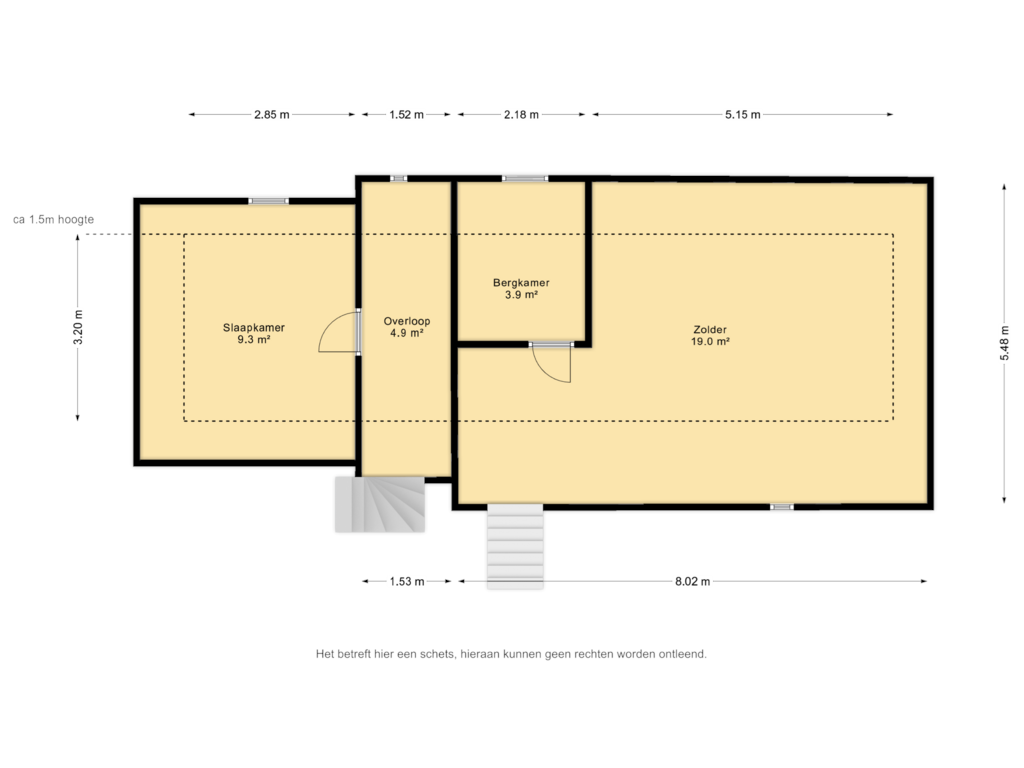 Bekijk plattegrond van 1e verdieping van Hoofdstraat 41