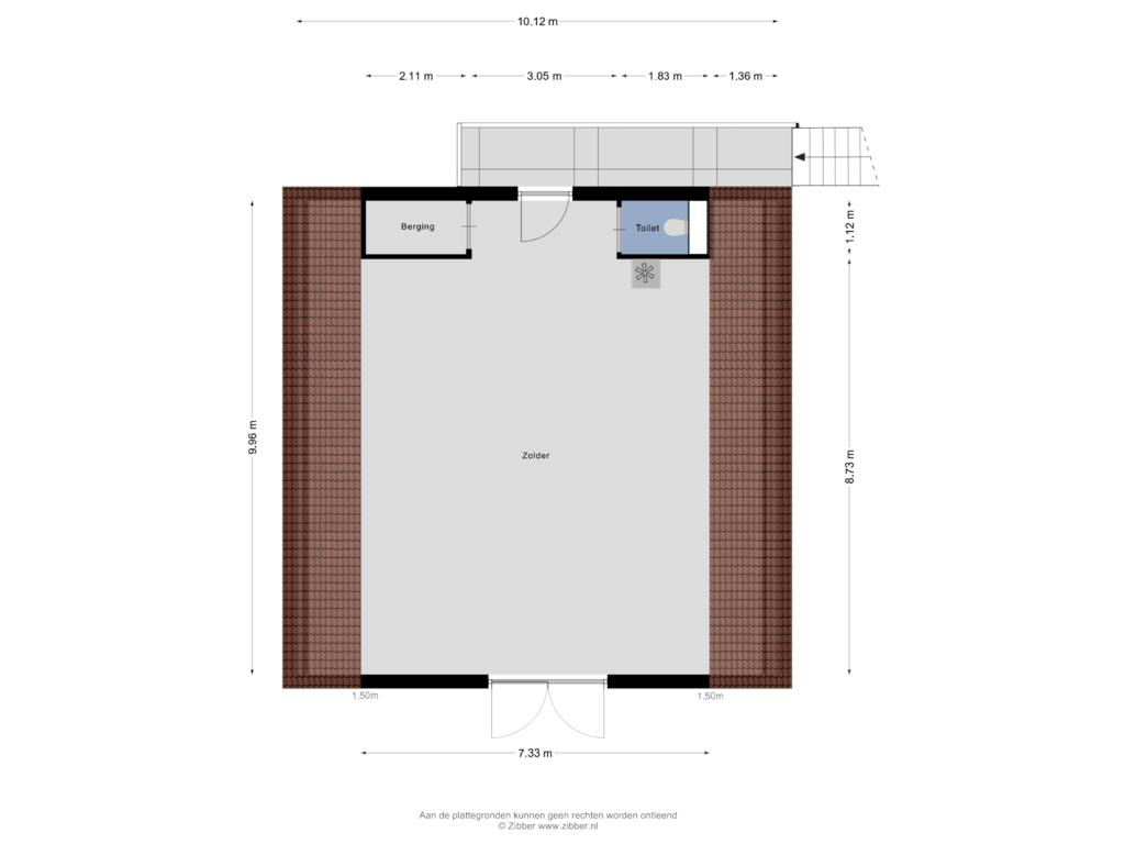 Bekijk plattegrond van Zolder van Ryksstrjitwei 4