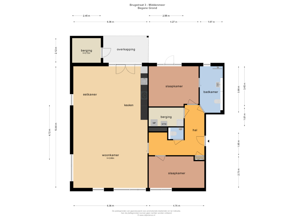 Bekijk plattegrond van BEGANE GROND van Brugstraat 3