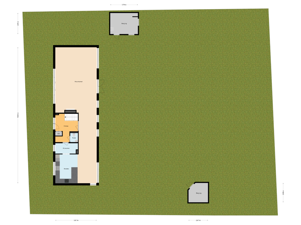 View floorplan of Begane grond Met Tuin of Swaenebloem 4