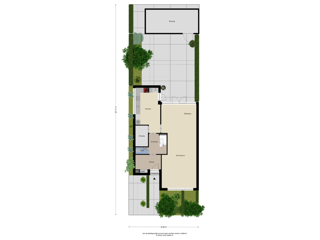 Bekijk plattegrond van Begane grondTuin van Belle van Zuylenstraat 1