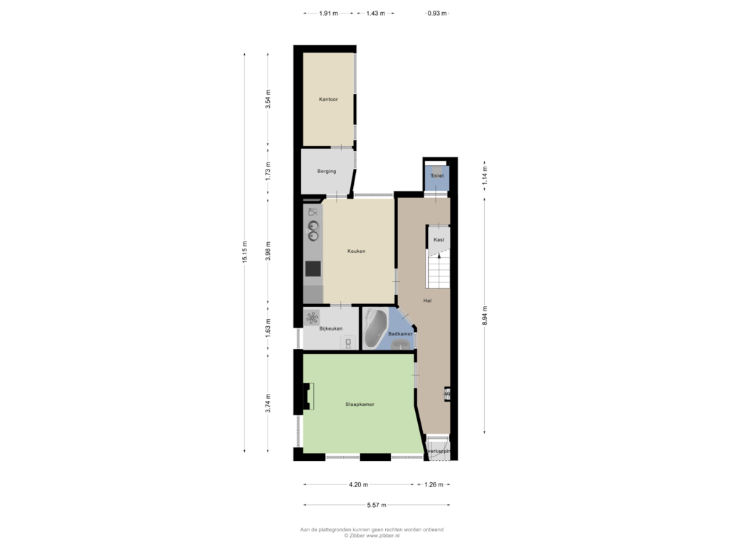 Bekijk plattegrond van Souterrain van Vaart N.Z. 68