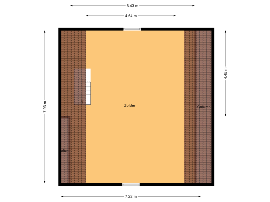 Bekijk plattegrond van Garage Zolder 1 van Burgemeester de Goedestraat 7