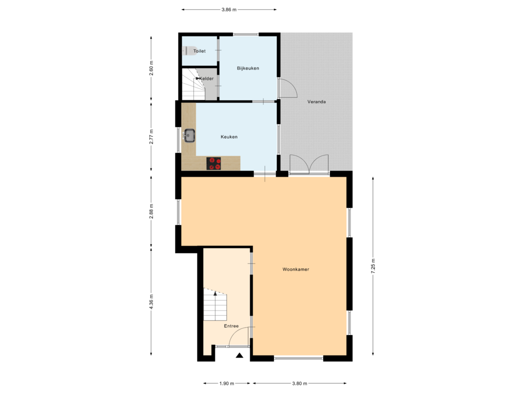 Bekijk plattegrond van Begane Grond van Schapendijk 49