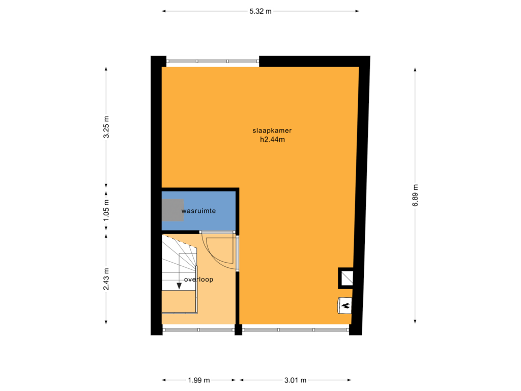 Bekijk plattegrond van Derde verdieping van Emily Brontësingel 101