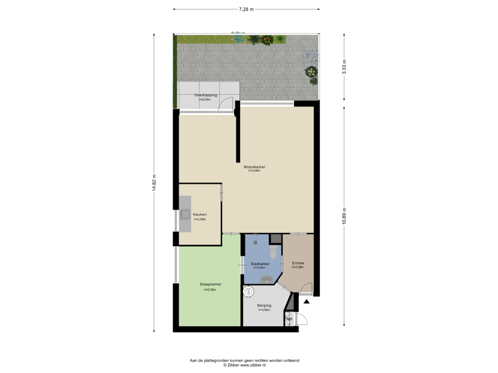 Bekijk plattegrond van Appartement-tuin van Henegouwen 78