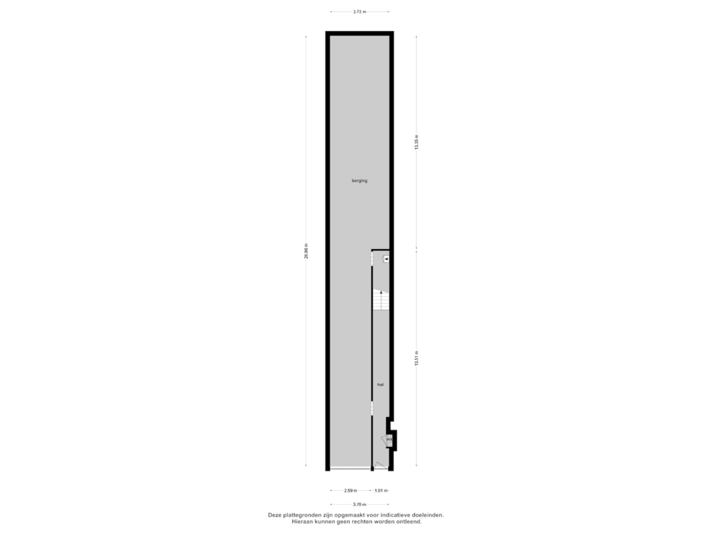 View floorplan of begane grond of Ooster Boekelweg 50-D