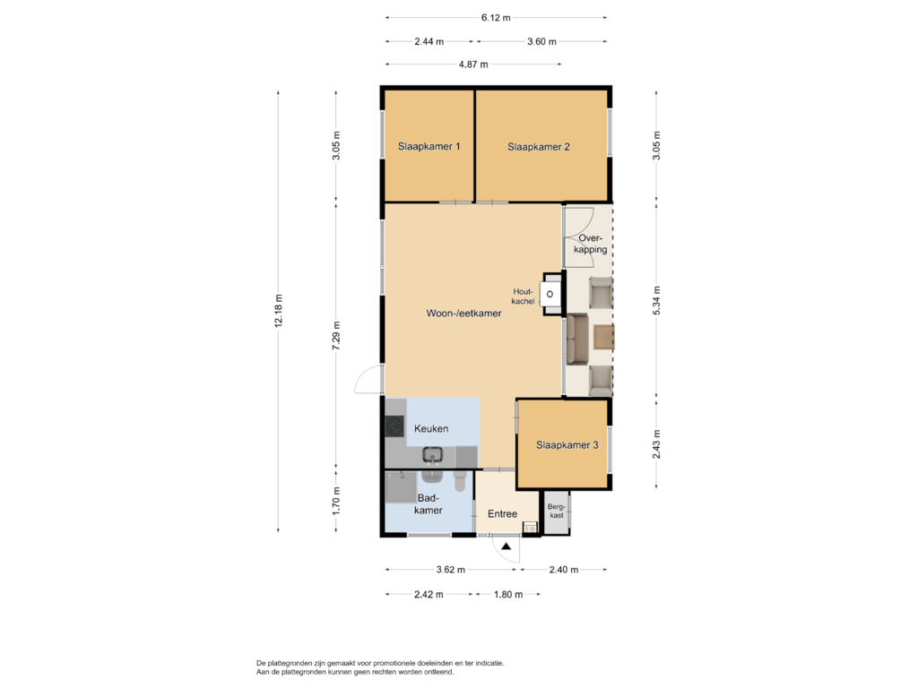 Bekijk plattegrond van Bungalow van Kievit 12-B52