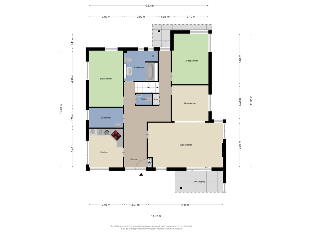 Bekijk plattegrond van Begane grond van Eikenlaan 6