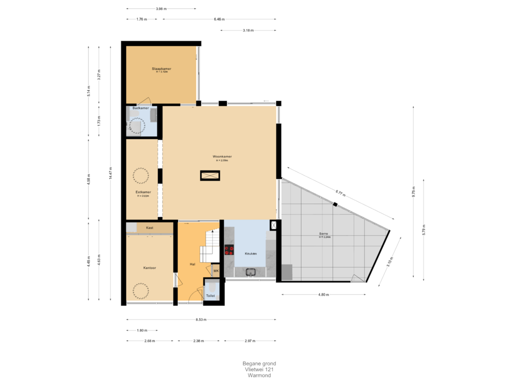 Bekijk plattegrond van Begane grond van Vlietwei 121