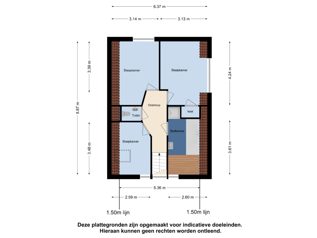 Bekijk plattegrond van 1e Verdieping van Javaruggen 27