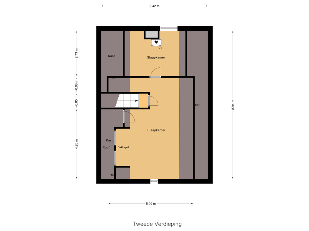 View floorplan of Tweede Verdieping of de Beuk 79