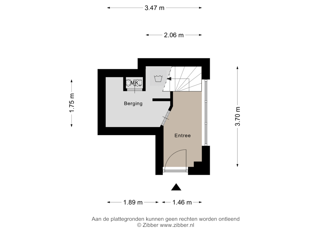 Bekijk plattegrond van Begane grond van Dorpsstraat 21-B