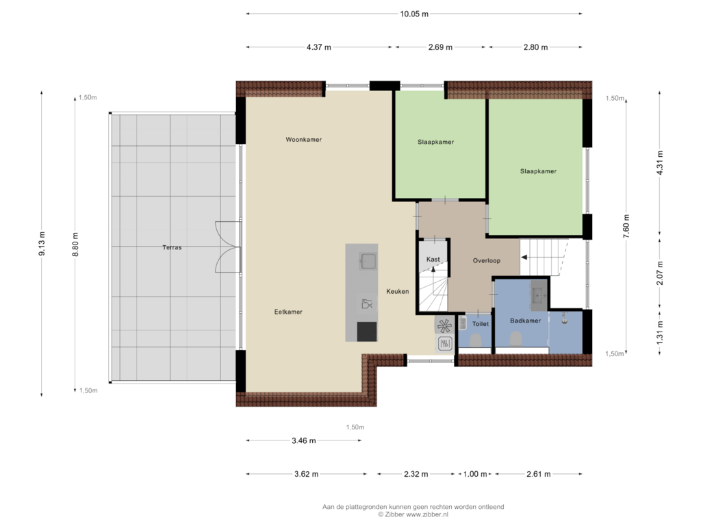 Bekijk plattegrond van Eerste Verdieping van Dorpsstraat 21-B