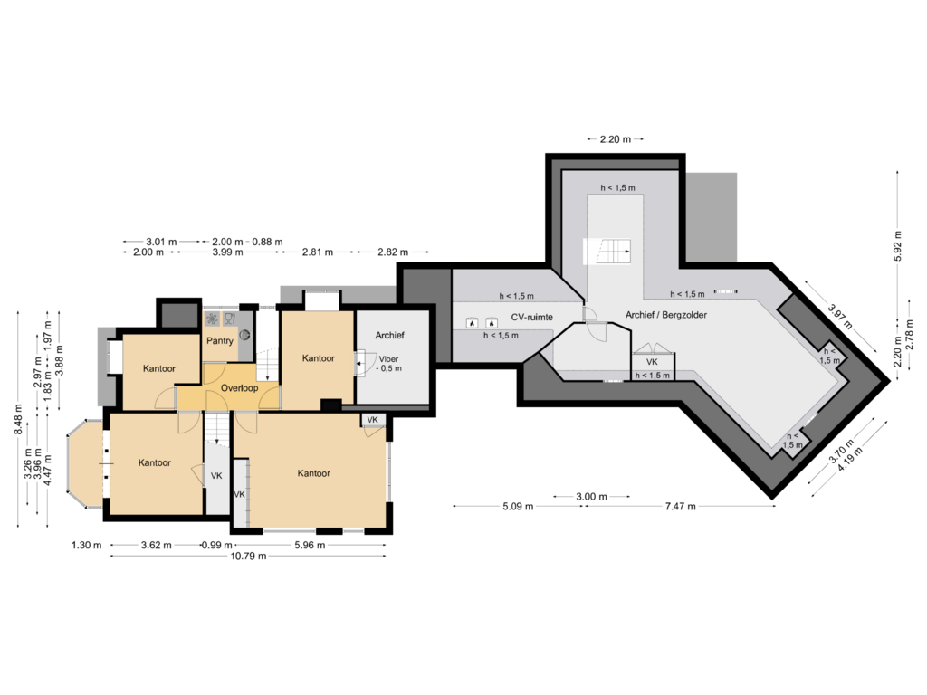 View floorplan of Verdieping 1 of Oranjelaan 79