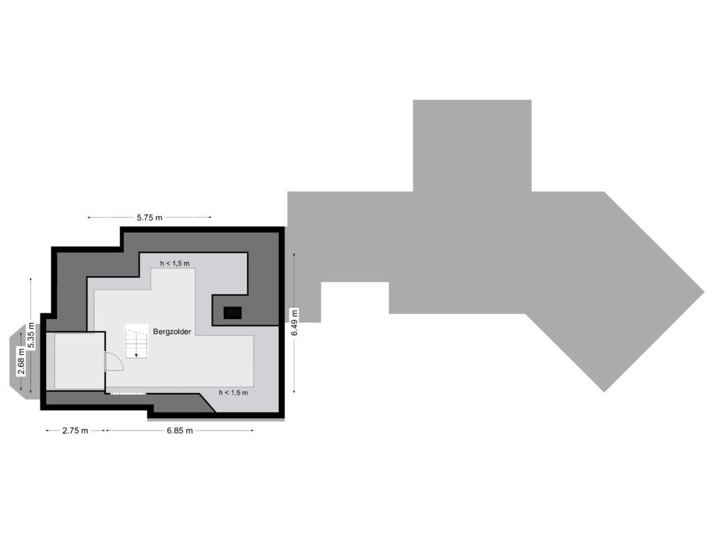 View floorplan of Verdieping 2 of Oranjelaan 79