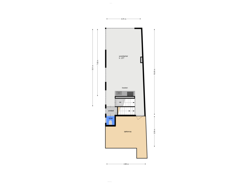 View floorplan of 1e verdieping of Pastoor Pottersplein 48-A