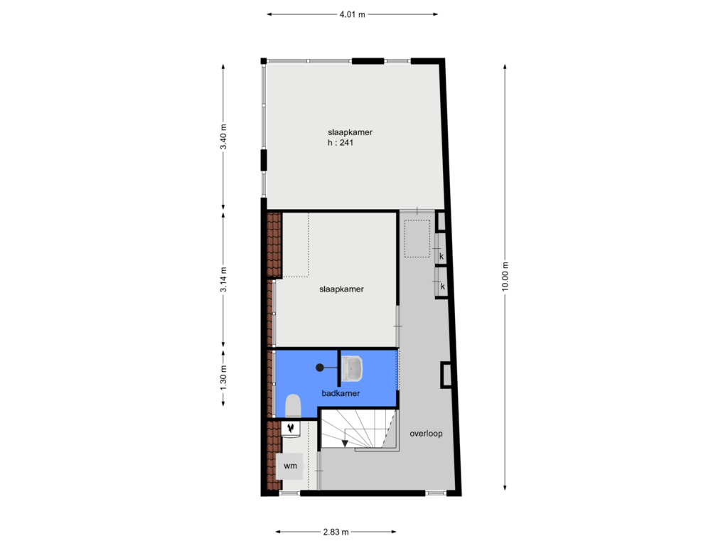 View floorplan of 2e verdieping of Pastoor Pottersplein 48-A