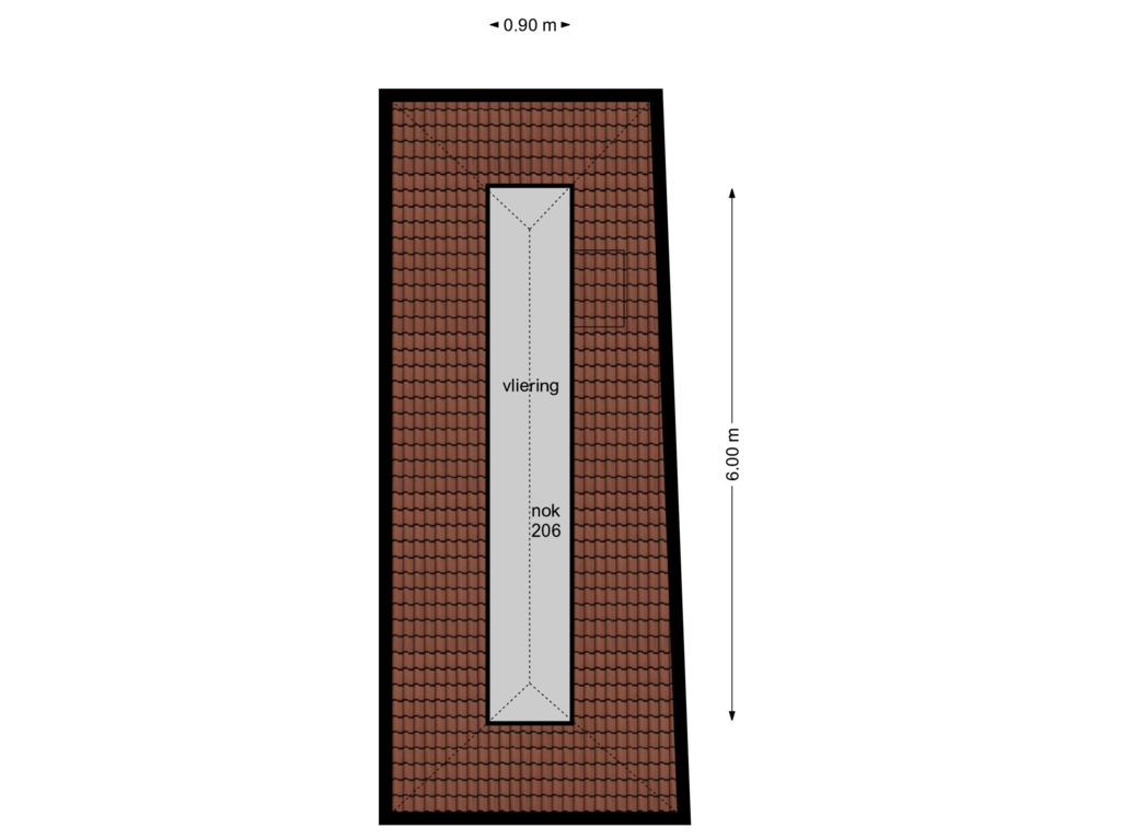 View floorplan of vliering of Pastoor Pottersplein 48-A