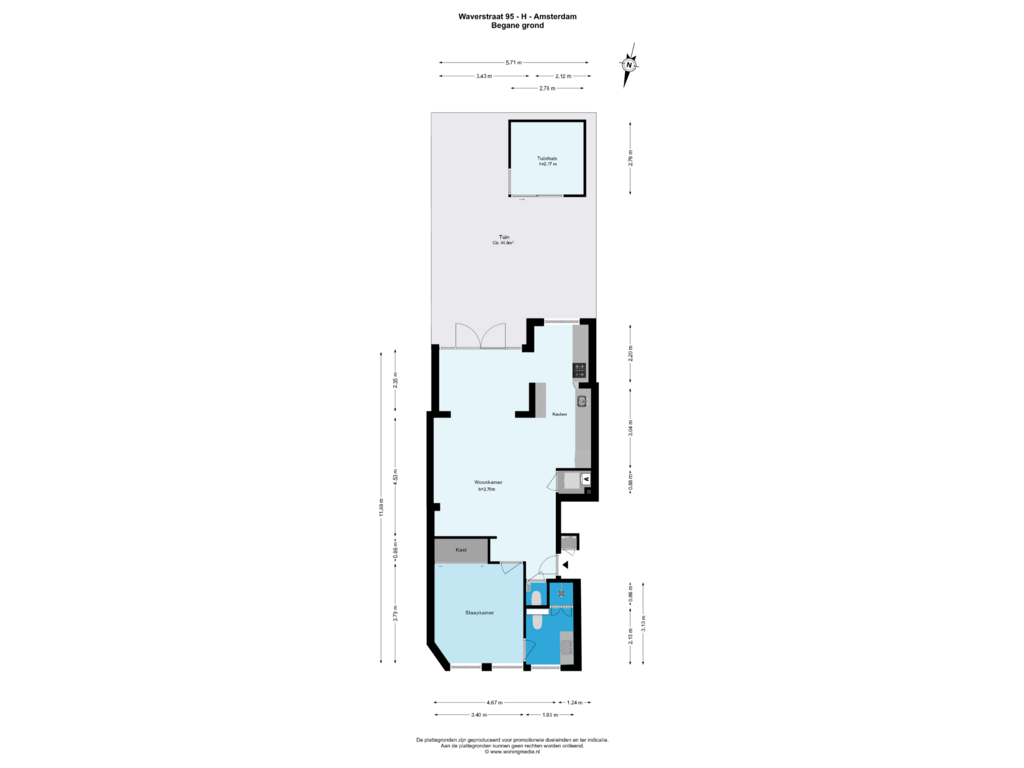 Bekijk plattegrond van Begane grond van Waverstraat 95-H