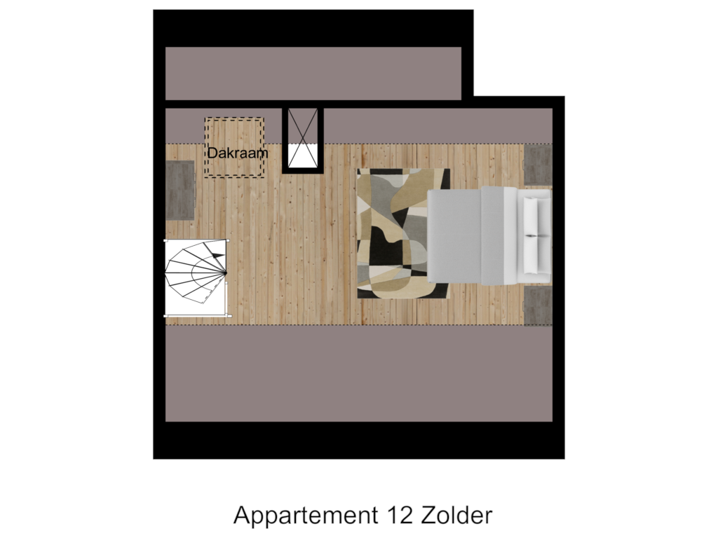 Bekijk plattegrond van Appartement 12 Zolder van Prins Clausstraat 2-H