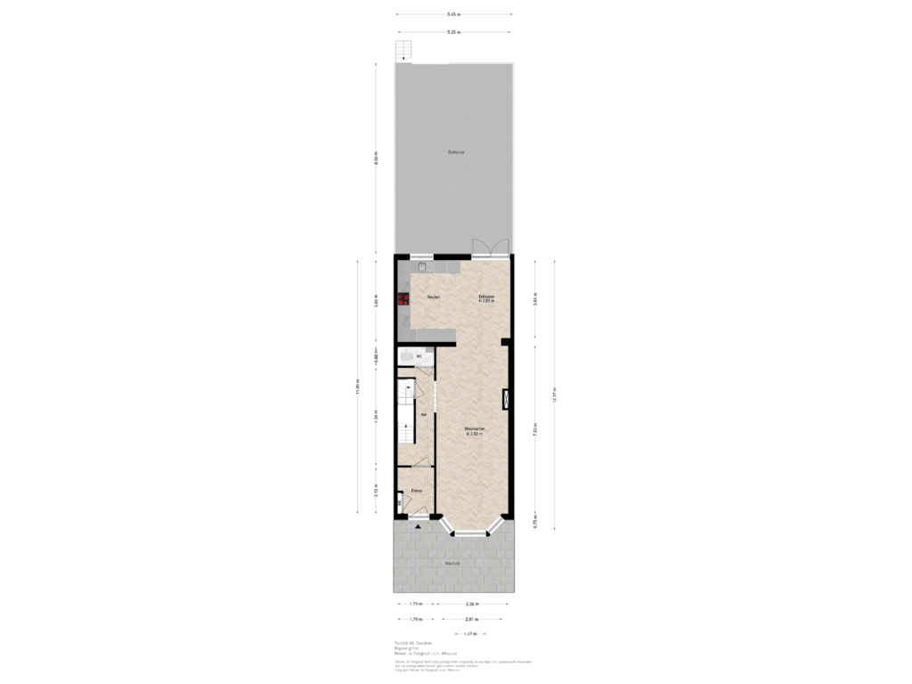 View floorplan of Begane-grond of Zuiddijk 68