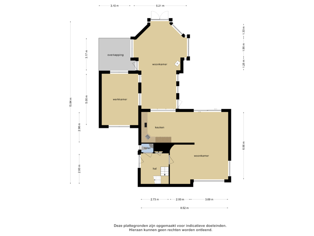 Bekijk plattegrond van Begane grond van Nieuw Ervensestraat 8