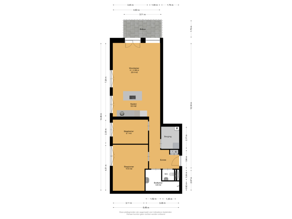 Bekijk plattegrond van Appartement van Burgemeester Augustijnstraat 172