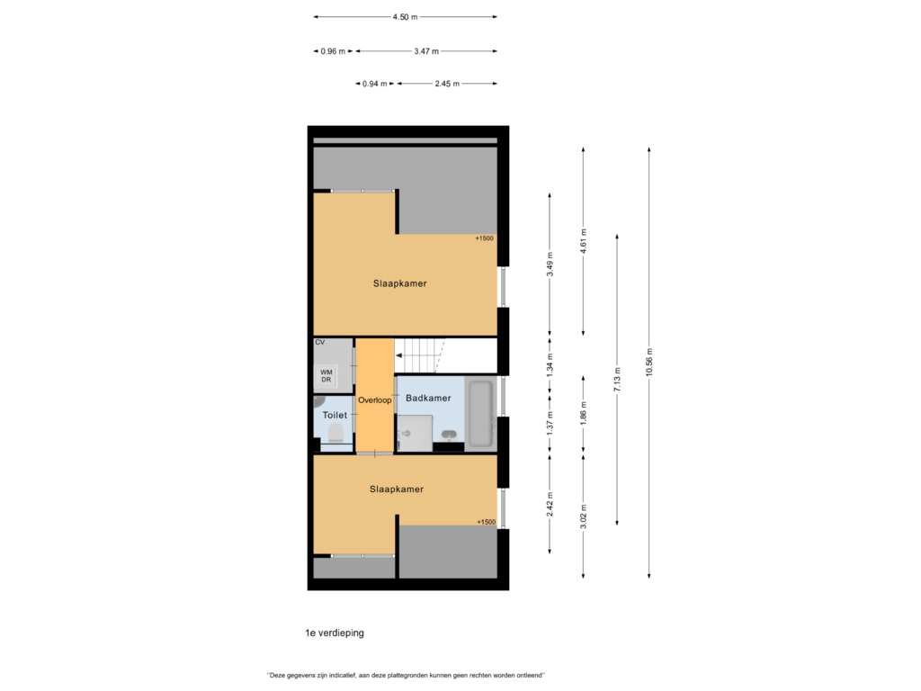 View floorplan of 1e verdieping of Lagendijk 19-109