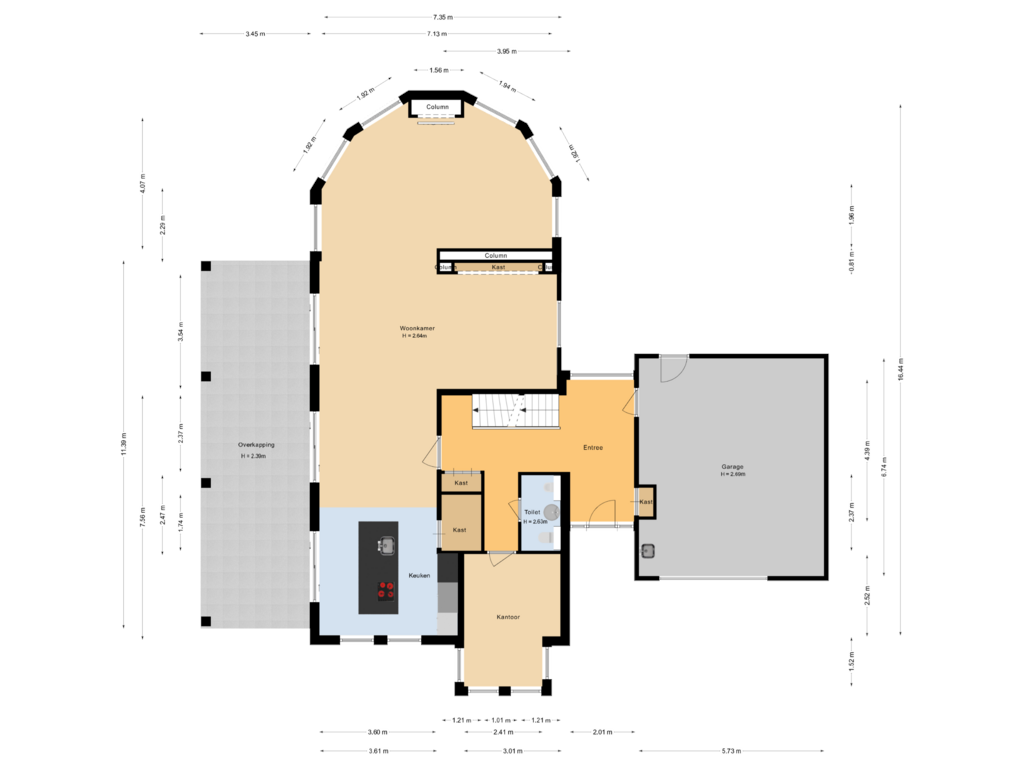 View floorplan of Begane grond of Jentsjemar 28