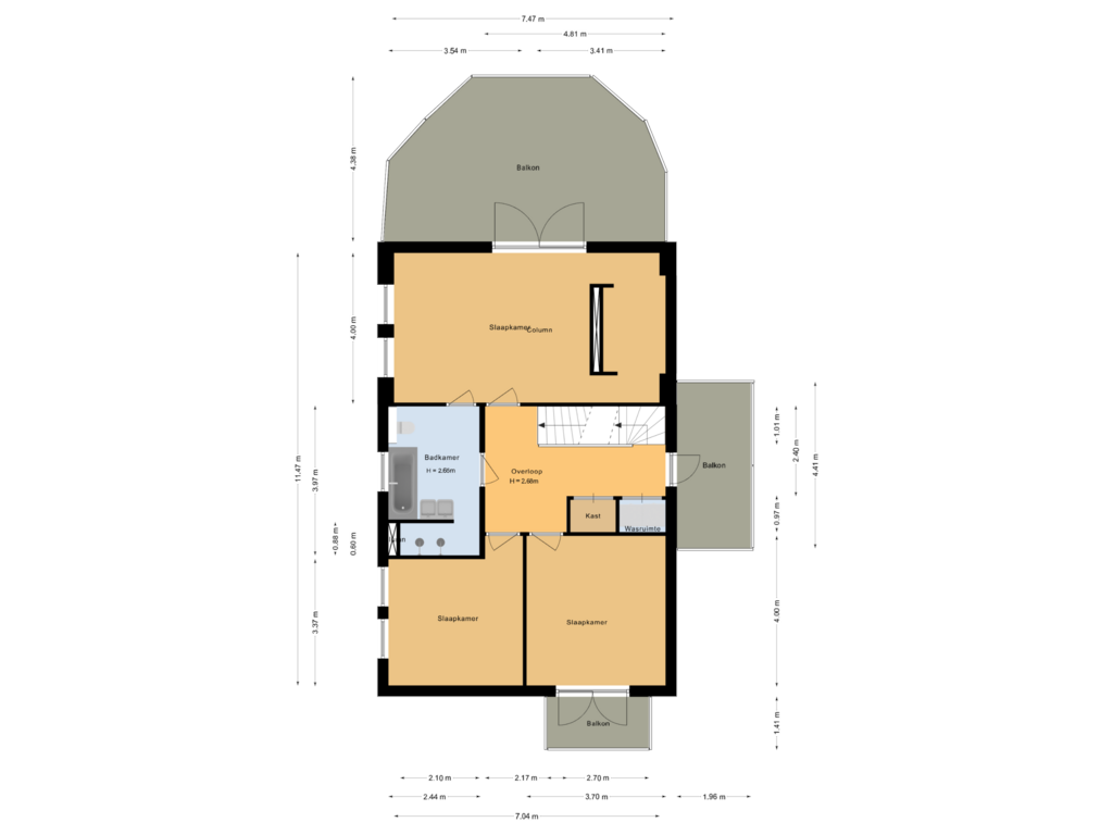 View floorplan of Eerste verdieping of Jentsjemar 28