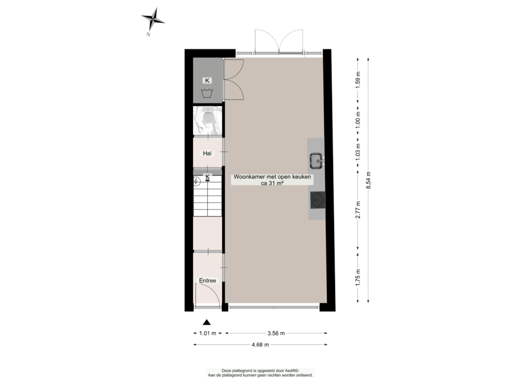 Bekijk plattegrond van Begane grond van Kleine Kromme Elleboog 8