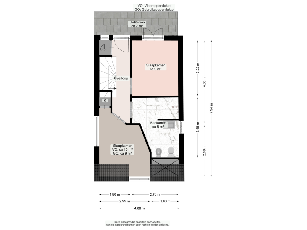 Bekijk plattegrond van Tweede verdieping van Kleine Kromme Elleboog 8