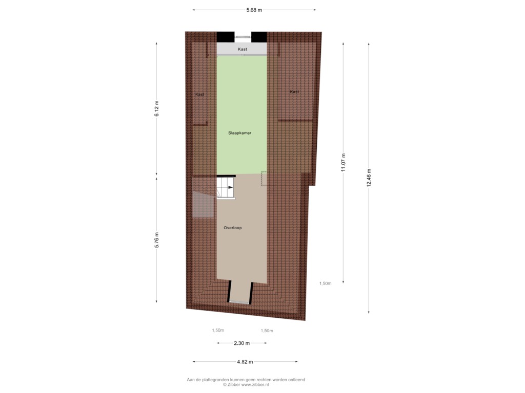 Bekijk plattegrond van Derde Verdieping van Lange Nieuwstraat 12