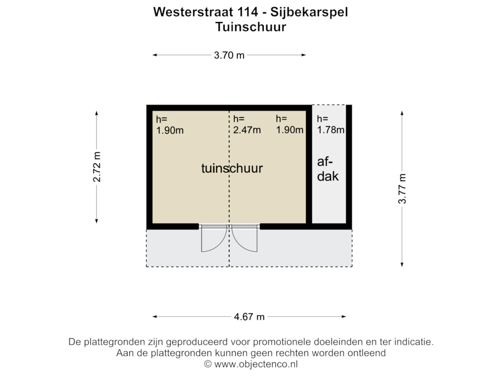 Bekijk plattegrond van TUINSCHUUR van Westerstraat 114