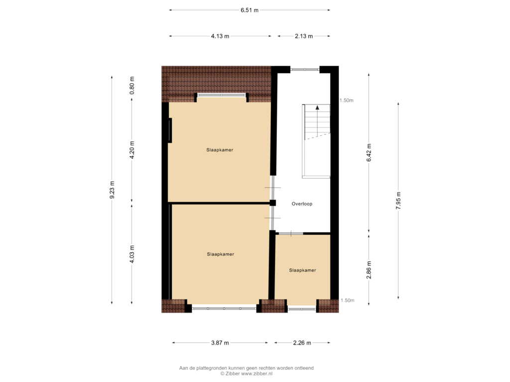 View floorplan of Tweede verdieping of Kruisstraat 36