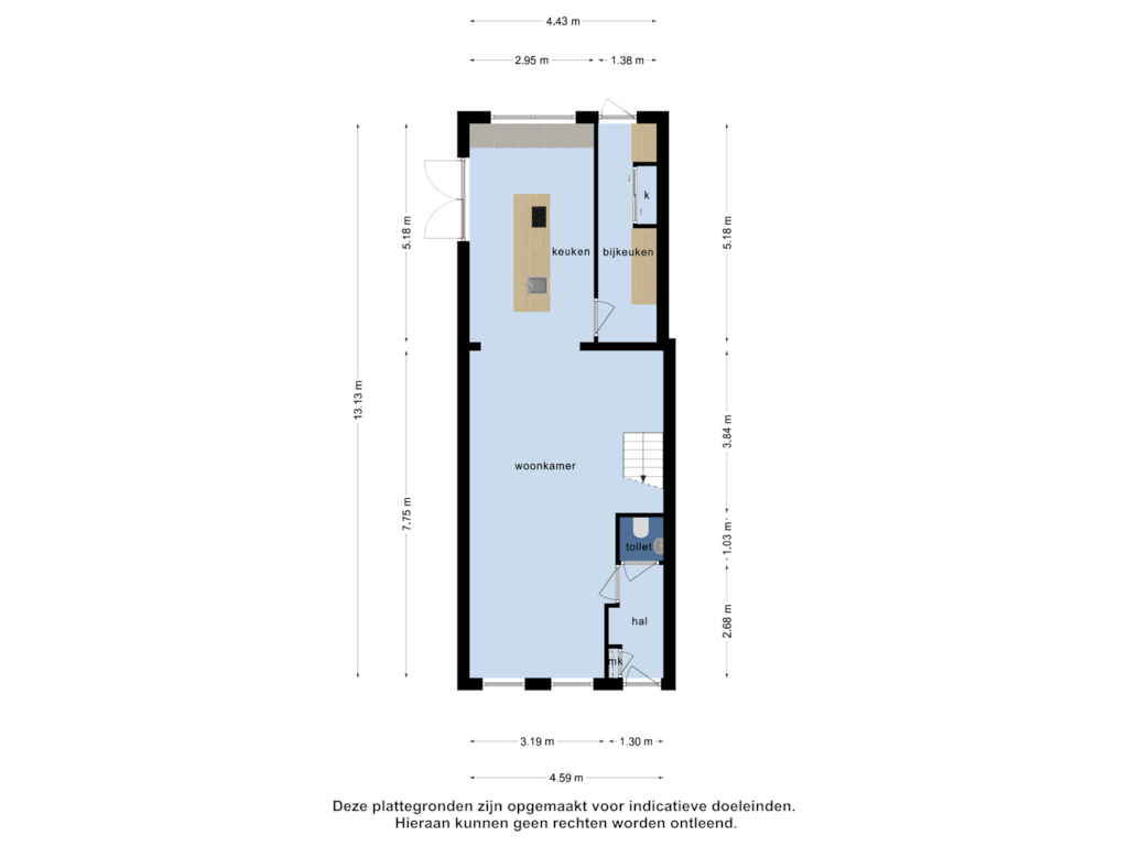 View floorplan of begane grond of Oudestad 4